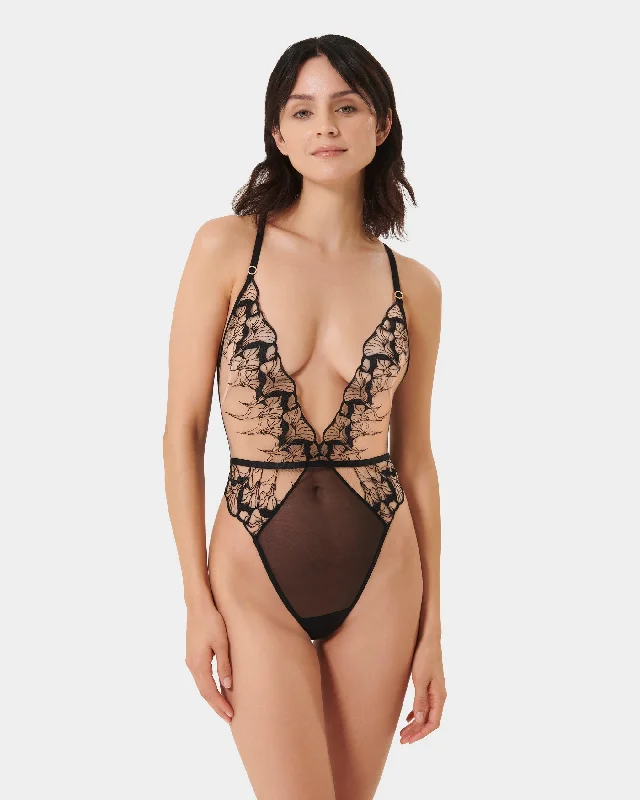 Bodysuits & Teddies maternity -Kalmia Soft Body Black/Sheer