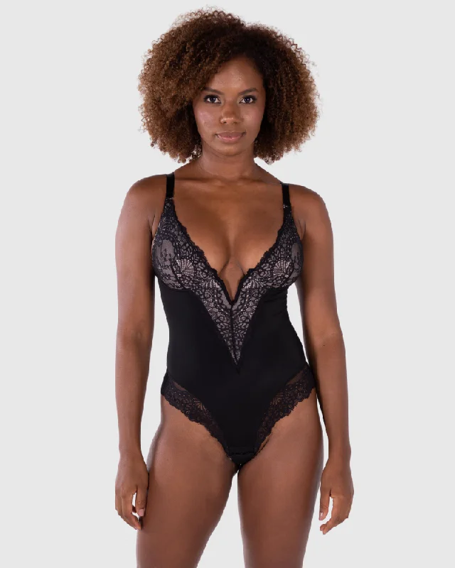 Do bodysuits provide enough support? -Deep-V Neck Bodysuit