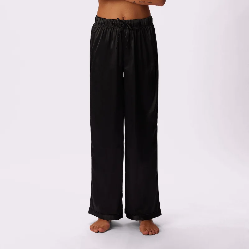 When to wear a teddy lingerie? -Luxe Dreams Wide Leg Pants | Plush Satin (Eightball)