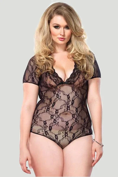 Bodysuits black Friday and seasonal sales -TEDDY DE ENCAJE FLORAL LACE ESPALDA EN V Bodysuits black Friday and seasonal sales -TEDDY DE ENCAJE FLORAL LACE ESPALDA EN V