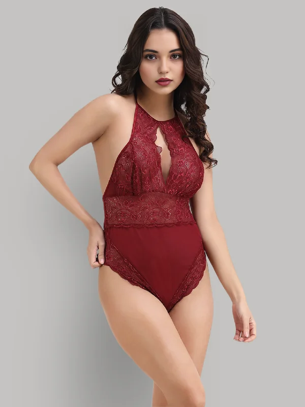 Bodysuits and teddies for different skin types -Overall Lace With Ardent Jewel Neck Teddies