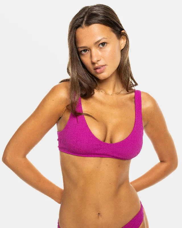 High-cut bikini bottoms to elongate legs -Aruba Bralette Bikini Top - Wild Aster