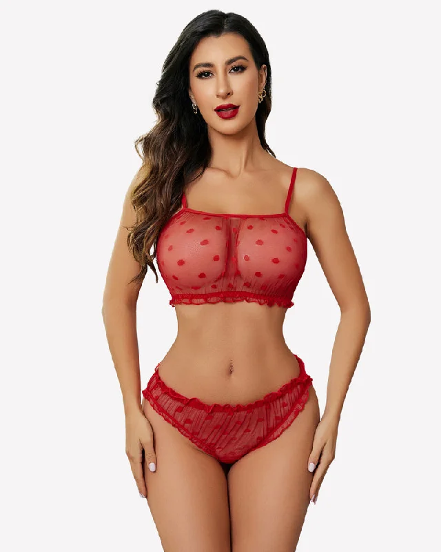 Bra and panty sets with high standards -Mesh Lingerie Bra and Panty Set