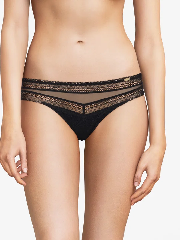Bra and panty sets with modern appeal -Chantelle Festivite Black Cheeky Panty 3689