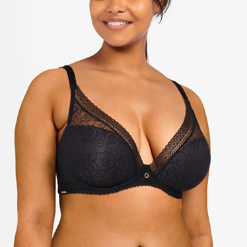 Bra and panty sets with trendy styles -Chantelle Festivite Black T Shirt Bra 3682