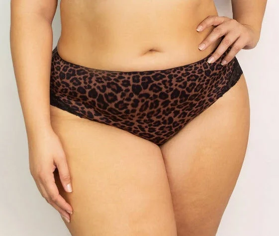 Silk bra and panty sets for luxurious feel -Curvy Couture Tulip Lace Leopard Hipster Panty 1169 Silk bra and panty sets for luxurious feel -Curvy Couture Tulip Lace Leopard Hipster Panty 1169
