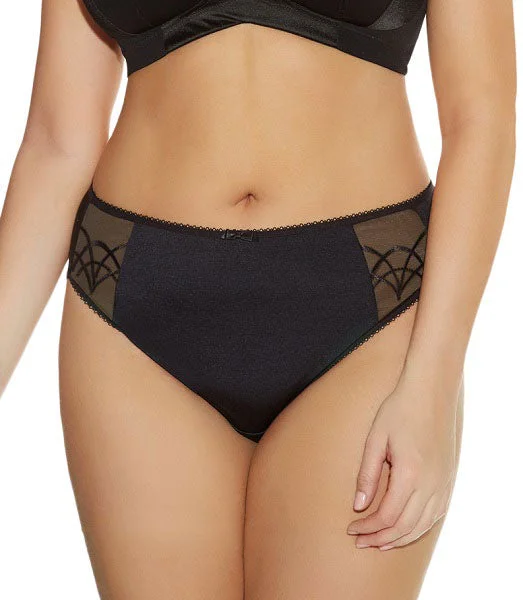 Bra and panty sets with neutral tones -Elomi Cate Black Full Brief Panty 4035