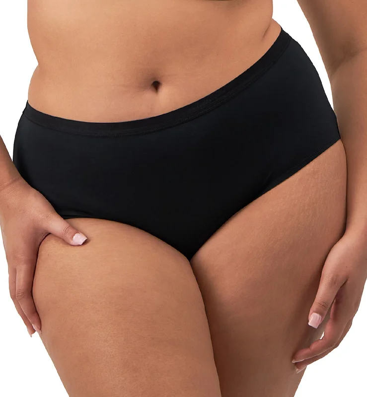 Mix and match bikini tops and bottoms -Elomi Downtime Mid-Rise Short (301480) - Black