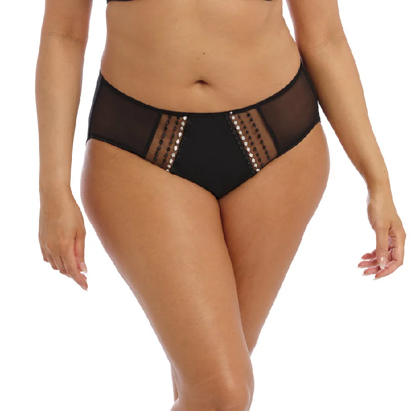 Bra and panty sets for sensitive skin -Elomi Matilda Black Full Brief Panty 8905