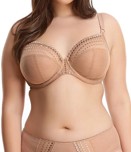Bra and panty sets for swimming -Elomi Matilda Cafe Au Lait Unlined Plunge Bra 8900