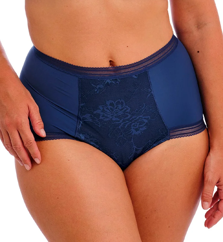 Petite bikinis designed for smaller frames -Fantasie Fusion Lace High Waist Brief (102352) - French Navy Petite bikinis designed for smaller frames -Fantasie Fusion Lace High Waist Brief (102352) - French Navy