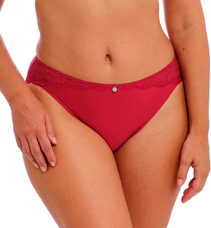 Bikinis with mesh panels for breathability -Fantasie Reflect Panty Brief (101850) - Red