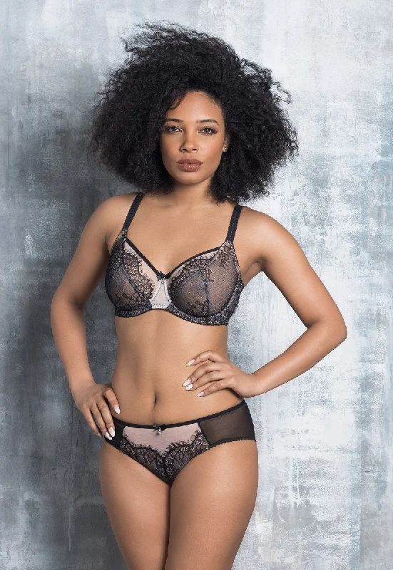 Bra and panty sets that are durable -Fit Fully Yours Ava Black Unlined Lace Bra B2382