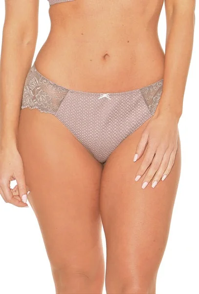 Bra and panty sets for large sizes -Fit Fully Yours Serena Taupe Bikini Panty U2762