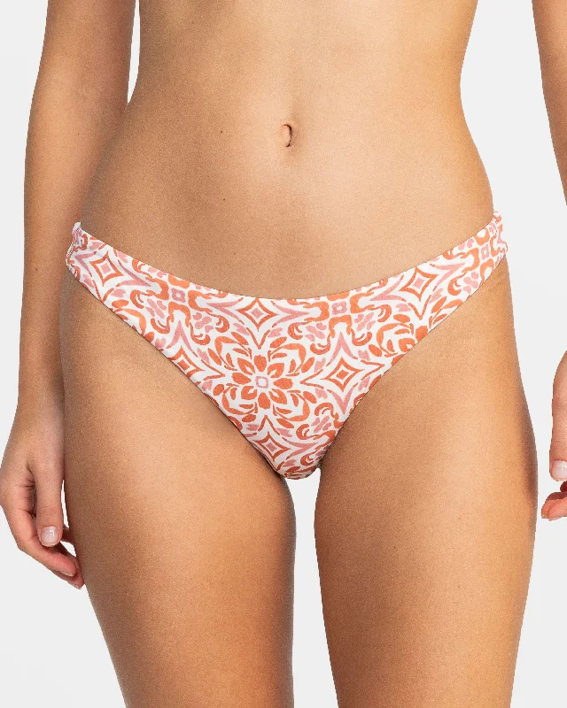 Cheeky bikini for a flirty look -Fresco Tile Cheeky Bikini Bottoms - Cloud Dancer Fresco Tile