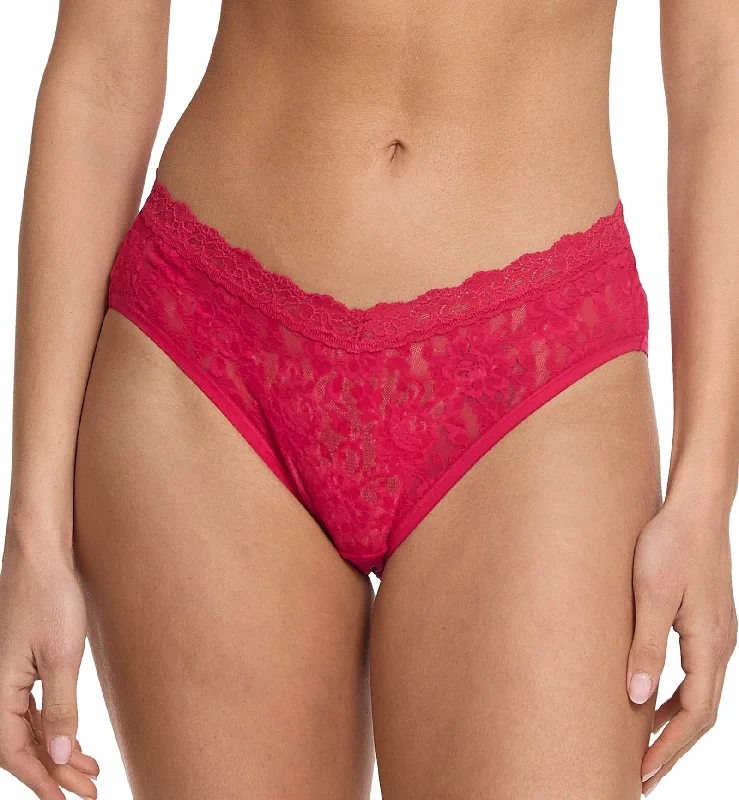Longline bikini tops for added coverage -Hanky Panky Signature Lace V-Front High Cut Brief (482274) - Beet Juice