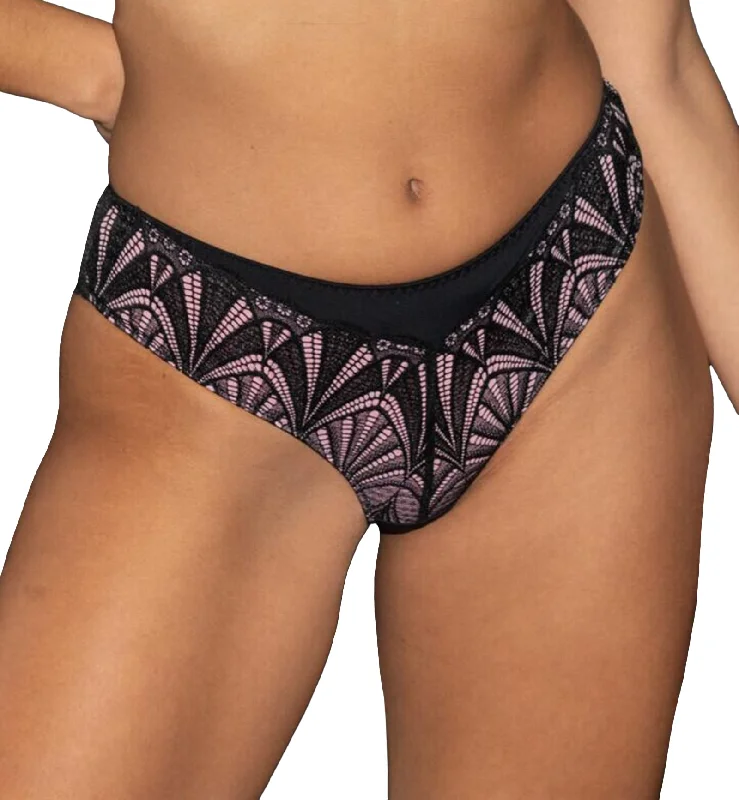 Triangle bikini for adjustable fit -Pour Moi New Romance Bikini Brief (184012) - Black/Rose Triangle bikini for adjustable fit -Pour Moi New Romance Bikini Brief (184012) - Black/Rose
