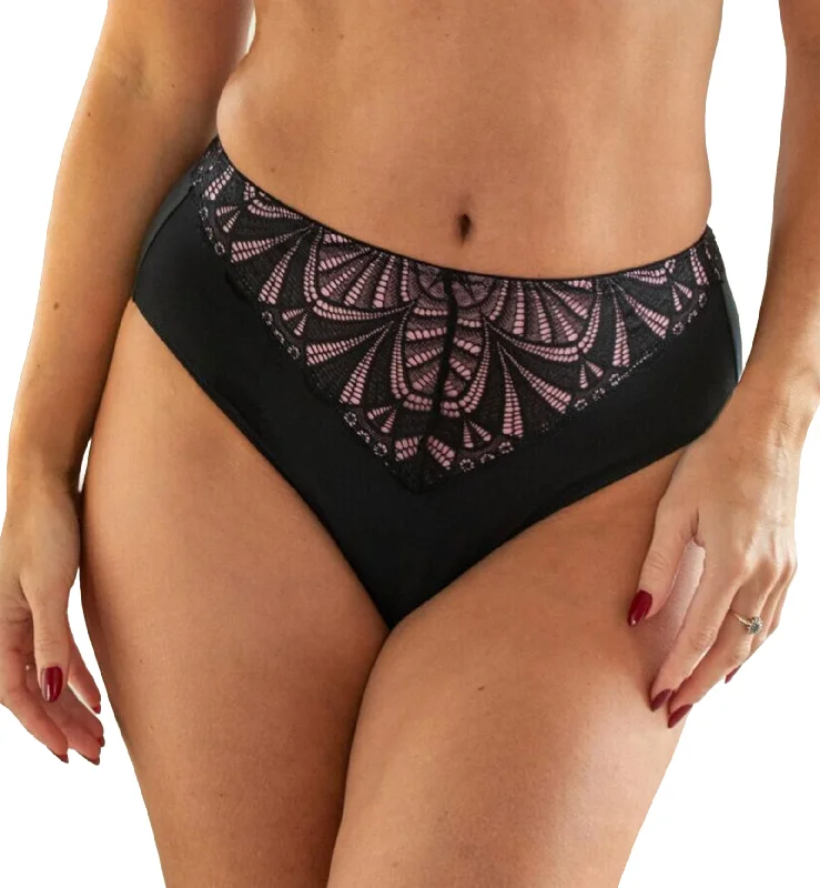 Bikini tops with removable straps for versatility -Pour Moi New Romance High Waist Midi Brief (184013) - Black/Rose Bikini tops with removable straps for versatility -Pour Moi New Romance High Waist Midi Brief (184013) - Black/Rose