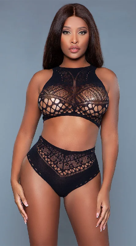 Bra and panty sets with racerback design -Ring My Bell Bodystocking Set