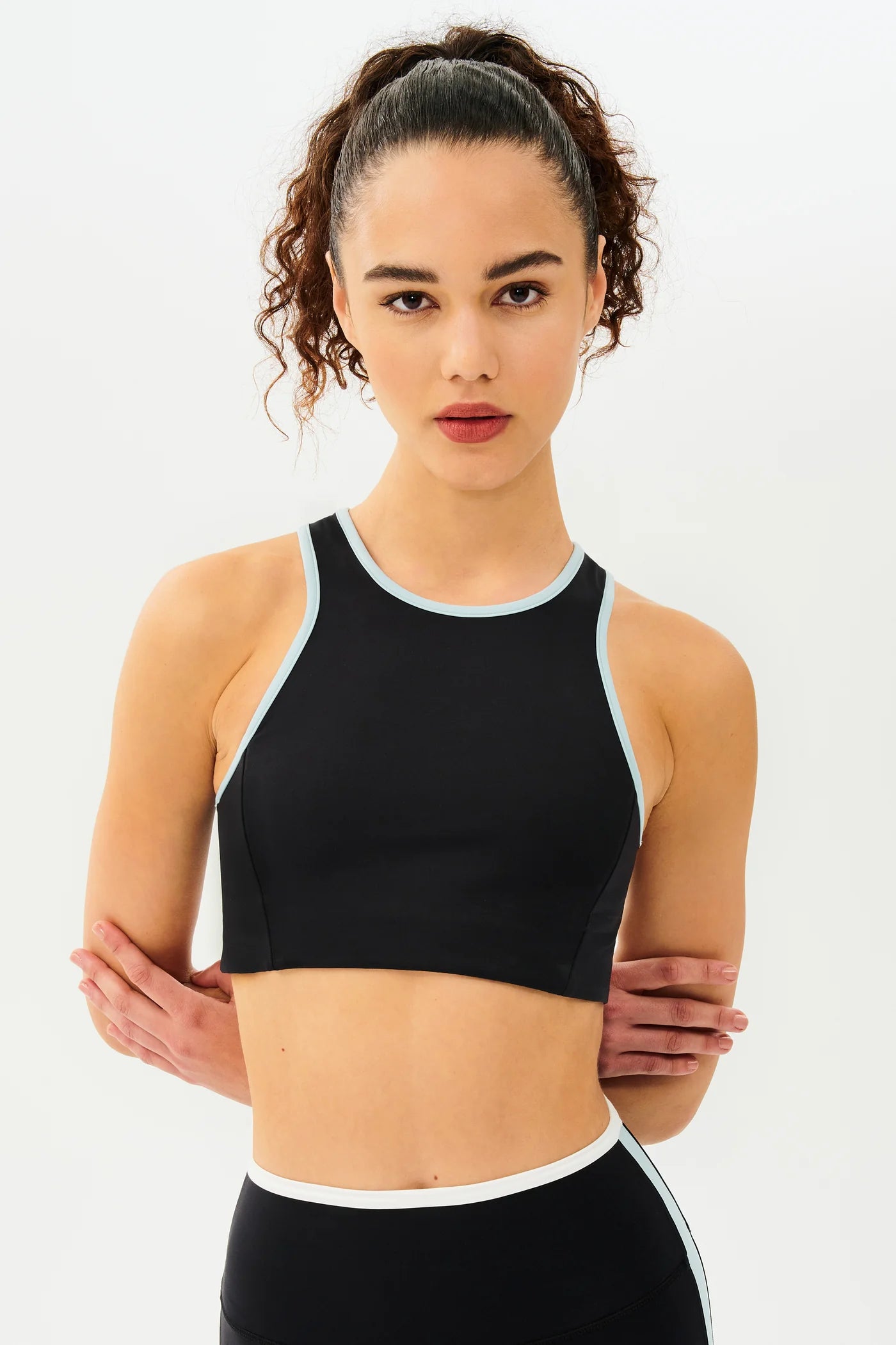 Bikini sets with matching bottoms -Splits59 Blake Rigor Sports Bra - Black Teal