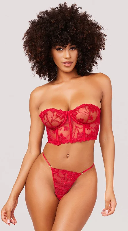 Bra and panty sets with built in shapewear -Yandy Trust Me Bandeau Bra Set