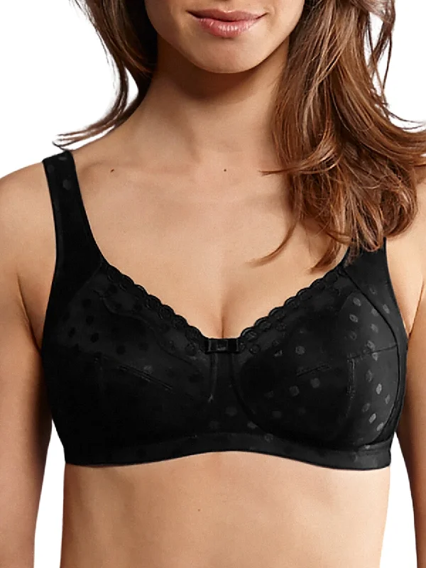 Non wired bras without metal -Airita Comfort Soft Cup Bra - Black