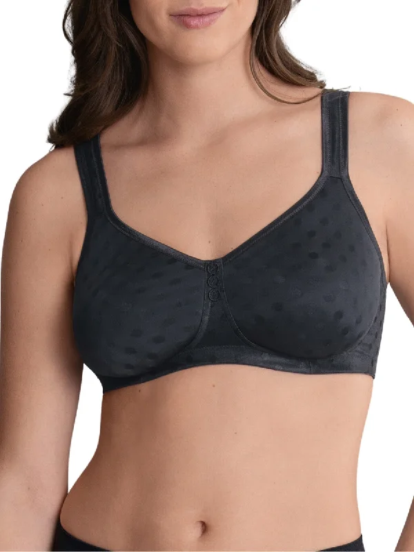 Non wired bras that minimize back fat -Airita Moulded Comfort Bra - Black