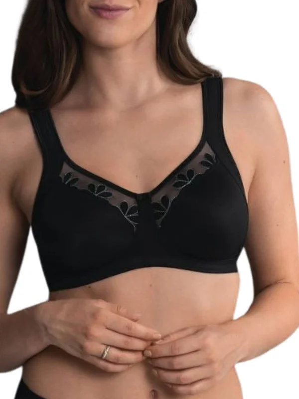 Non wired bras for post surgery -Sophia Moulded Comfort Bra - Black