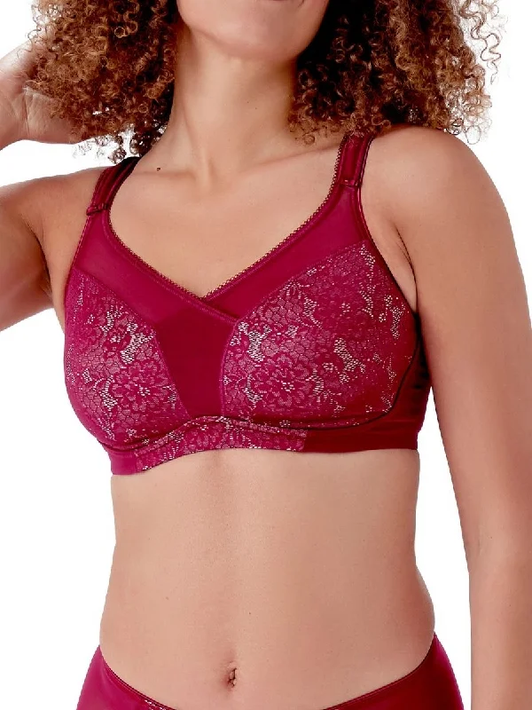 Non wired minimizer bras for large busts -Beauty Everyday Full Support Bra - Burgundy Non wired minimizer bras for large busts -Beauty Everyday Full Support Bra - Burgundy