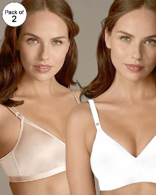 Non wired bras for hot weather -BHS Pack of 2 Non-Wired Non-Padded Full Cup Plus Size Silk Bra - 230447
