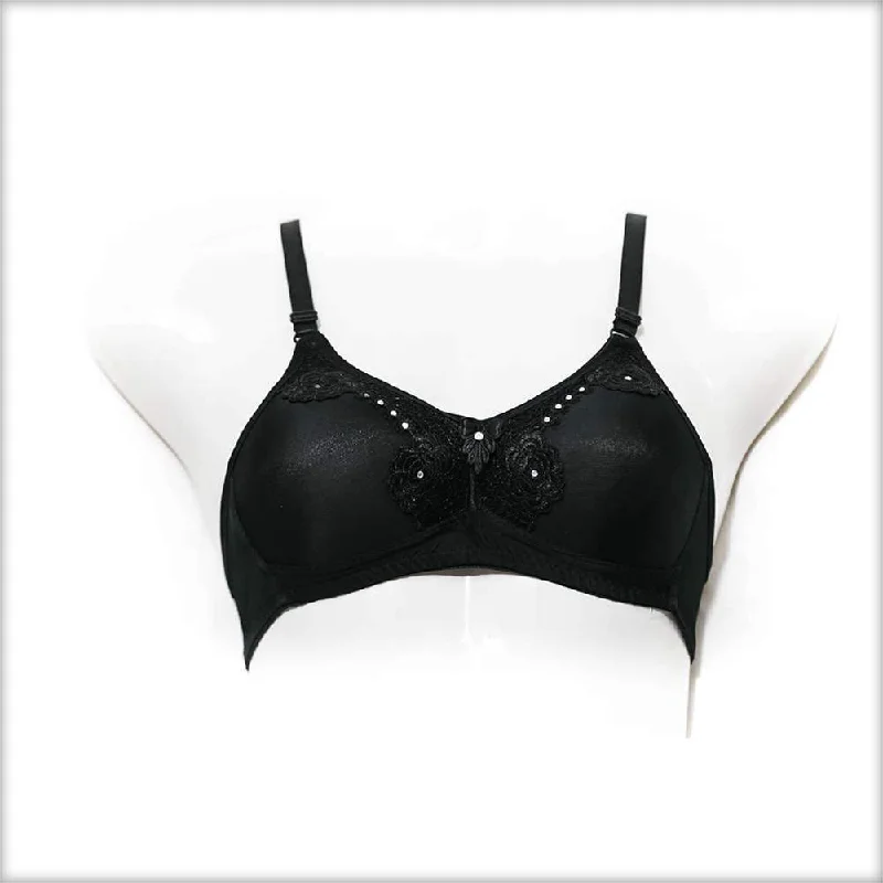 Non wired bras for evening wear -Black Bra Single Padded