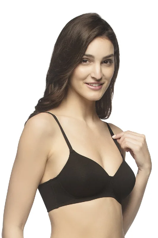 Front open bras for heavy breasted women -Carefree Casuals Padded Non-Wired T-Shirt Bra - Black Front open bras for heavy breasted women -Carefree Casuals Padded Non-Wired T-Shirt Bra - Black