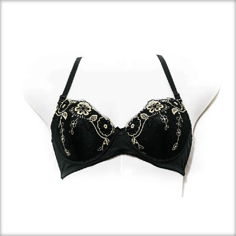 Push up bras that are stylish -Black Underwired Single Padded Bra
