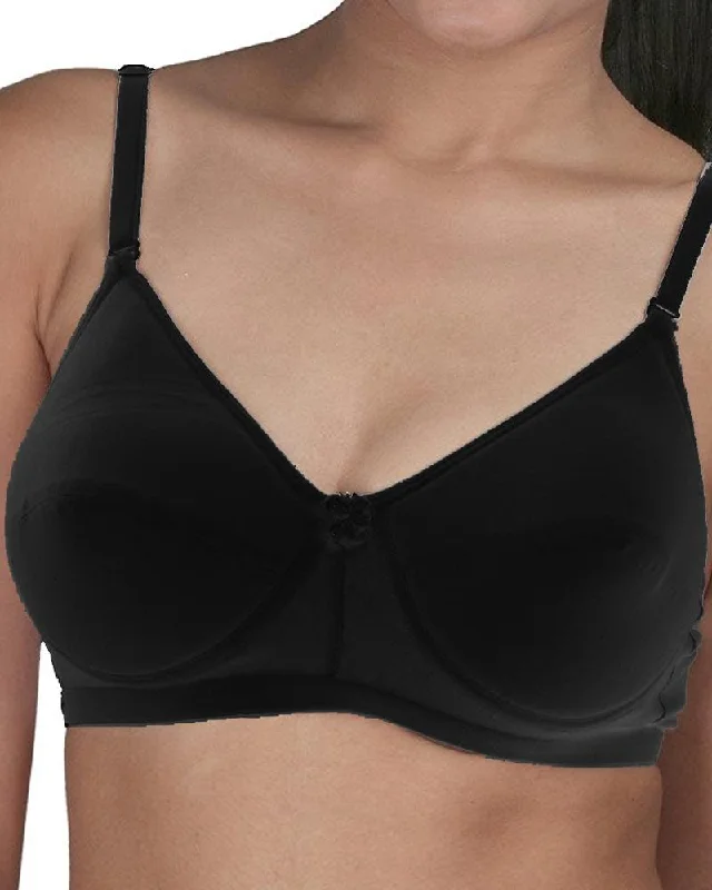Non wired bras for different ages -Bodycare - 1574 - Soft Padded Bra - Black