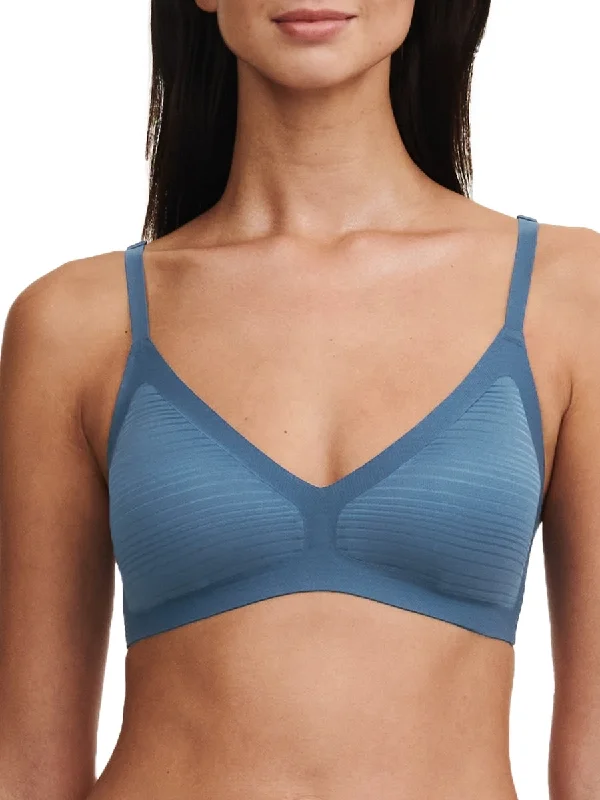 Non wired bras with perfect designs -SoftStretch Stripes Padded Bralette - Jeans Blue Non wired bras with perfect designs -SoftStretch Stripes Padded Bralette - Jeans Blue