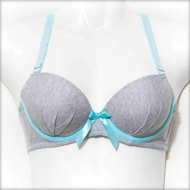 Push up bras for special occasions -College Girl Pushup Bra Grey & Blue
