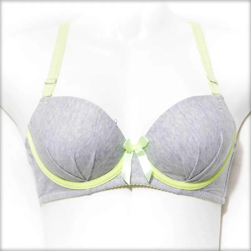 Push up bras for hot weather -College Girl Pushup Bra Grey & Green