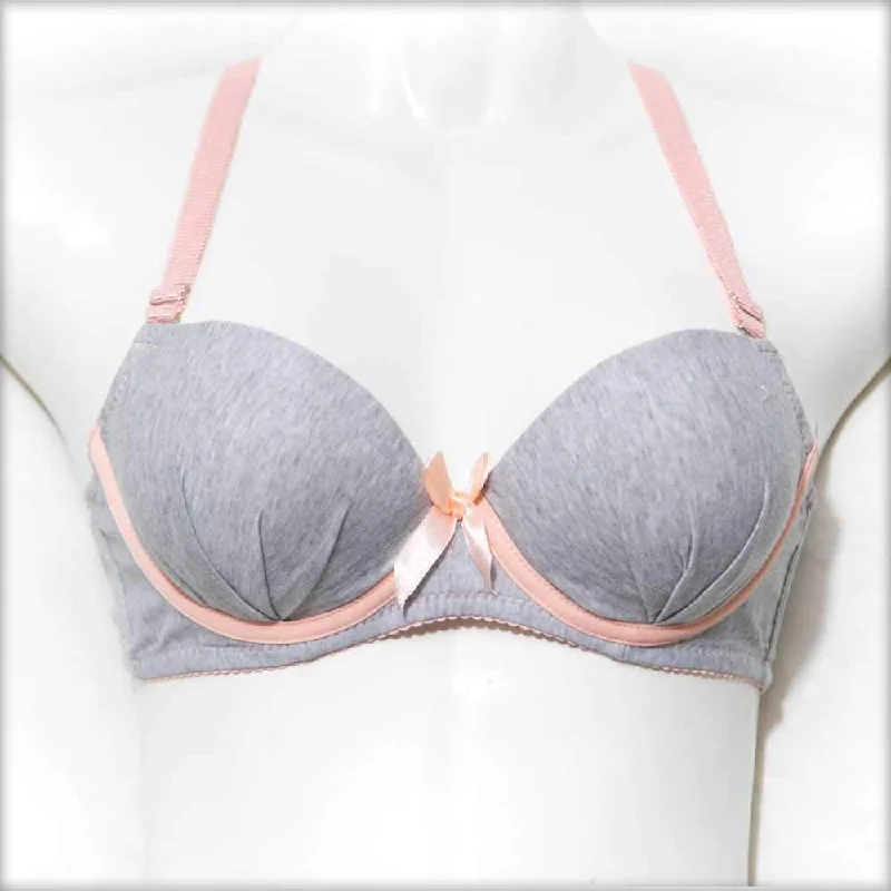 Push up bras that provide support -College Girl Pushup Bra Grey & Orange