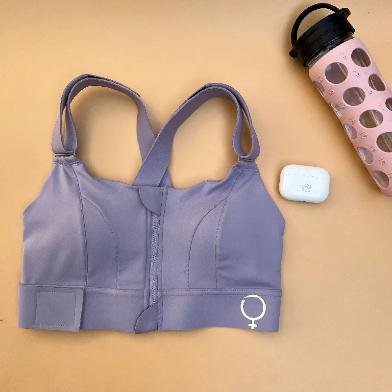 Racerback bra for posture support -LOSHA PREMIUM QUALITY FRONT CLOSURE PADDED HIGH IMPACT SPORTS BRA WITH ADJUSTABLE WAIST BAND-LAVENDER Racerback bra for posture support -LOSHA PREMIUM QUALITY FRONT CLOSURE PADDED HIGH IMPACT SPORTS BRA WITH ADJUSTABLE WAIST BAND-LAVENDER