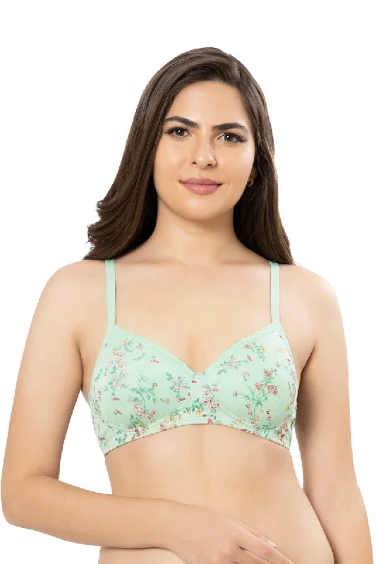 Bras that don't show under clothes -Cotton Casuals Padded Non-Wired Printed T-Shirt Bra - Cotton Ditsy Print Bras that don't show under clothes -Cotton Casuals Padded Non-Wired Printed T-Shirt Bra - Cotton Ditsy Print