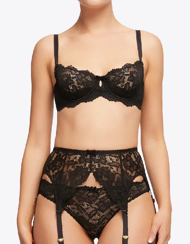 Front open bra after shoulder surgery -Dita Von Teese Cora Balconette Bra Black