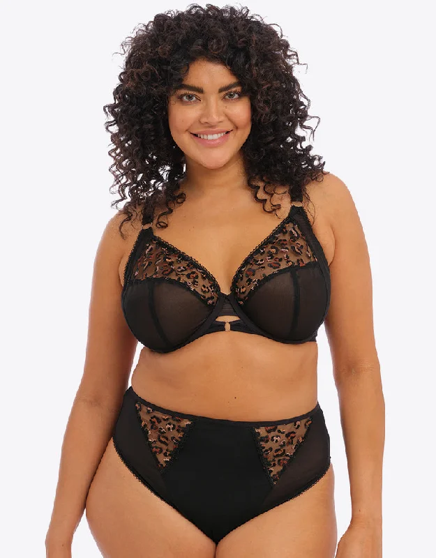 Demi bras for less coverage -Elomi Namrah Bandless Plunge Bra Black