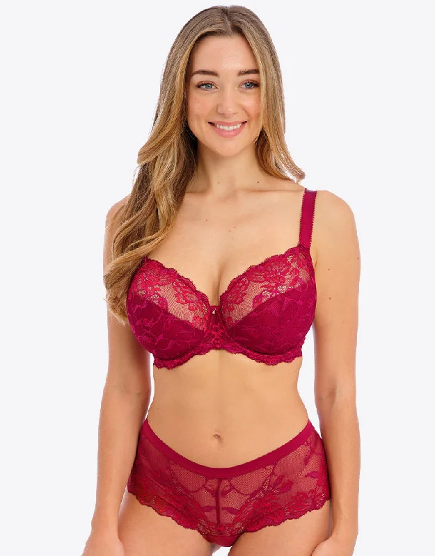 Lace bras that are comfortable -Fantasie Aubree Full Cup Side Support Bra Rouge