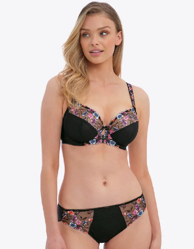 Plunge bras for V-neck dresses -Fantasie Aurelia Side Support Bra Black
