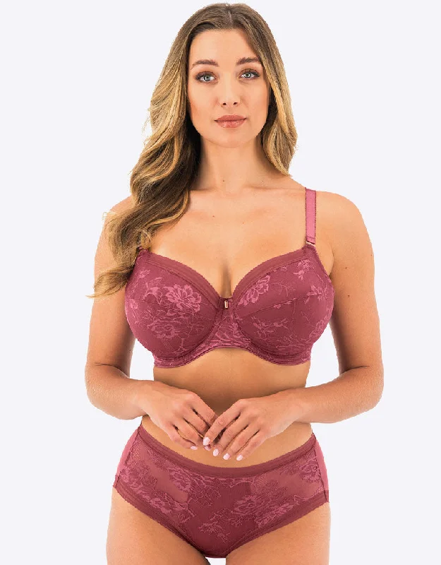 Minimizer bras for work -Fantasie Fusion Lace Full Cup Side Support Bra Rosewood
