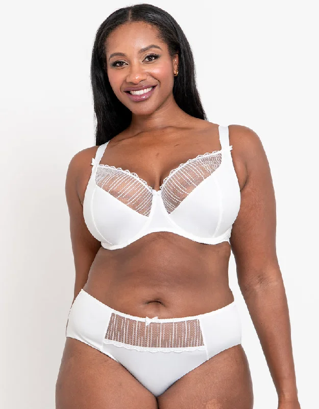 Lace bras with full support -Flirtelle Riley Balcony Bra White