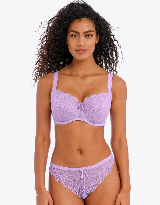 Seamless sports bras for no chafing -Freya Fancies Balcony Bra Purple Rose
