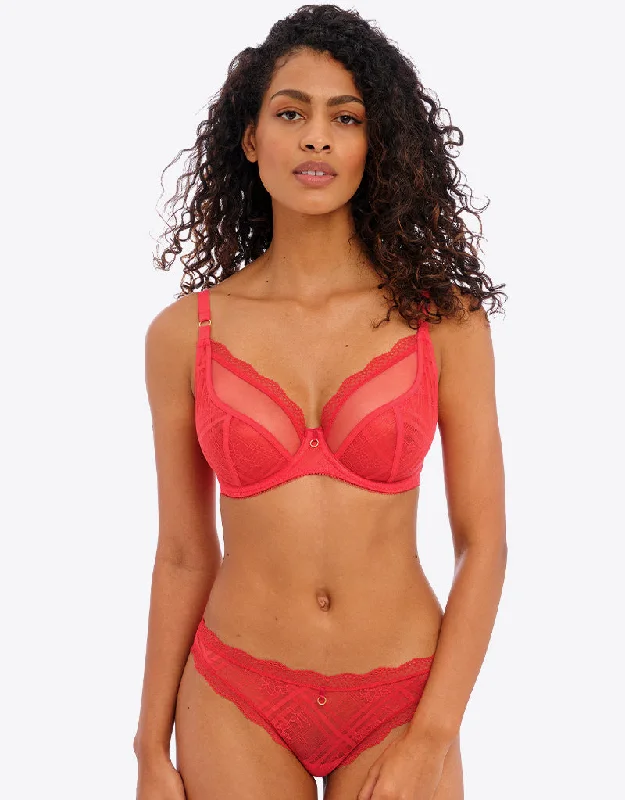 Bras to wear with a backless dress -Freya Fatale Plunge Bra Chilli Red