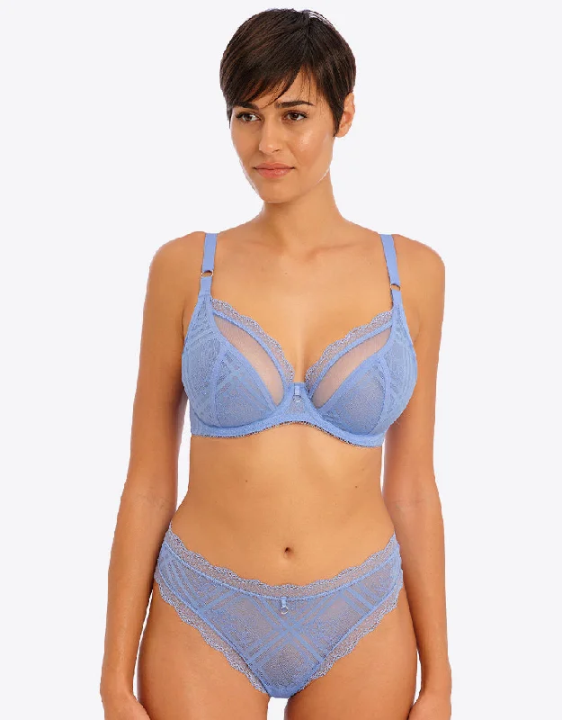 Plus size bralettes for comfort -Freya Fatale Plunge Bra Cornflower Blue