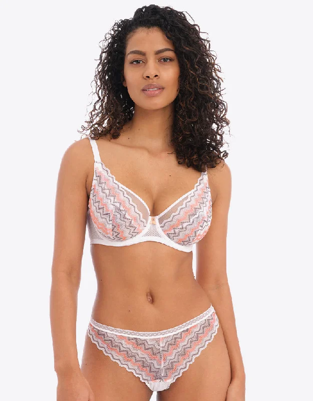 Triangle cotton bras for sensitive skin -Freya Festival Vibe High Apex Bra White Coral Triangle cotton bras for sensitive skin -Freya Festival Vibe High Apex Bra White Coral